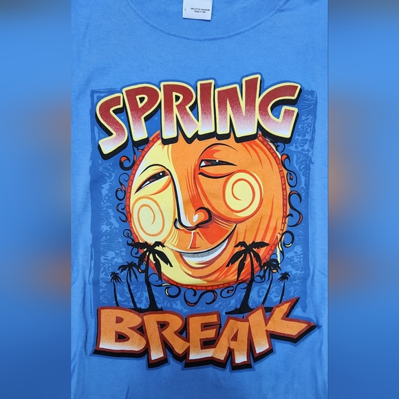 🌞 Spring Break 2012 Graphic Sky Blue T-Shirt Adult Size Large 🌞 - Picture 5 of 7